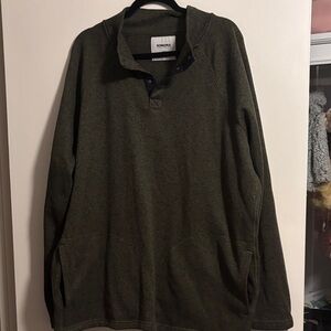 Sonoma Dark Green Button-Up Sweatshirt